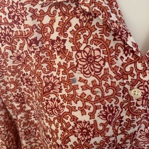 Loft paisley pattern button down cuffed shirt